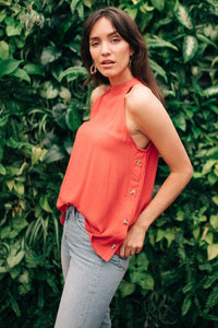 Effortless Halter Top in Coral