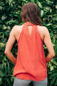 Effortless Halter Top in Coral