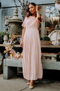 Isabel Lace Maxi Dress in Pink