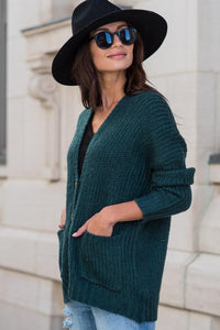 Amber Button Front Cardigan in Teal - FINAL SALE