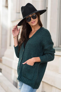 Amber Button Front Cardigan in Teal - FINAL SALE