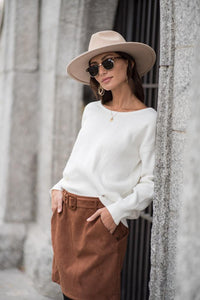 Erica Tie Back Sweater in Ivory