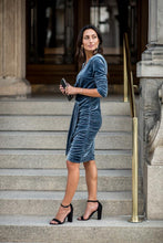 Load image into Gallery viewer, Ice Queen Velvet Dress in Blue
