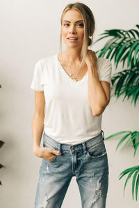 Front Pocket Tee in White