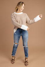 Load image into Gallery viewer, Cozy Thoughts Color Block Sweater
