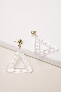 Clear Triangle Earrings