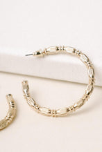 Load image into Gallery viewer, Barreled Gold Hoop Earrings
