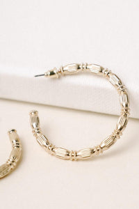 Barreled Gold Hoop Earrings