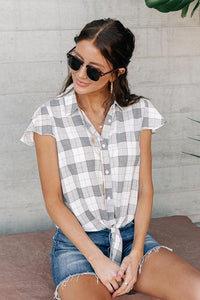 Cambrie Plaid Tie Button Down - FINAL SALE