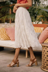 Crinkle Dot Midi Skirt