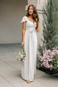 Florence Sweetheart Maxi Dress in Grey