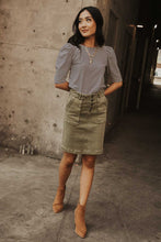 Load image into Gallery viewer, Ada Buttonfly Skirt in Olive Green
