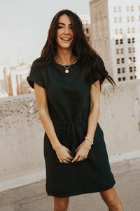 Drawstring Sport Dress in Dark Teal