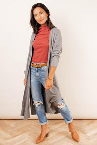 Eyes Wide Open Knit Cardigan in Grey